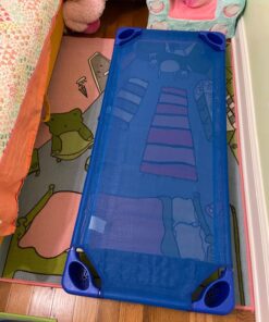 Sprogs Heavy Duty Childrens Standard 52"L Stackable Daycare Cots for Preschool Kids Sleeping, Resting, and Naptime, SPG-021-5, Blue (Pack of 6) Standard (52" L) 25 81ZuBYf7LML