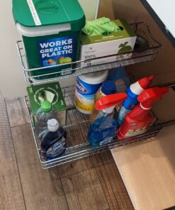 LYNK PROFESSIONAL® Slide Out Under Sink Cabinet Organizer - 11.5 in. wide x 18 inch deep - Sliding Pull Out Shelf for Inside Kitchen Cabinet or Under Sink - Lifetime Limited Warranty – Chrome 11.5x18 Chrome 53 81ZuMUHAJ5L