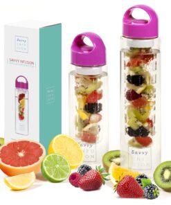 Infusion Fruit Infuser Water Bottle - BPA Free Insulated Water Bottle, Reusable Water Bottle with Fruit Infuser, Easy-to-Clean Gym Accessories for Women, Sports Water Bottle, Savvy Outdoors Pink 32 oz 10 81ZuqetkgkL