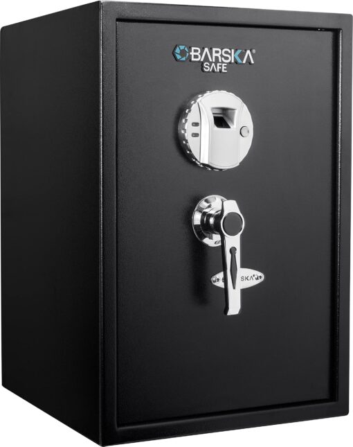 BARSKA Large Biometric Safe, Multi (AX11650) Black 14"x13"x19.75" 1.45 CU FT