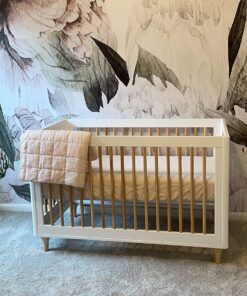 Babyletto Lolly 3-in-1 Convertible Crib with Toddler Bed Conversion Kit in White and Natural, Greenguard Gold Certified White/Natural 33 81a 9ITIk1L