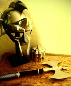 AnNafi® Gladiator Maximus Arena Helmet | Medieval Wearable Mens Helmet Full Size | Halloween Party Costumes | Larp Clothings Movie Dresses w Inner Liner 21 81a InMUn1L