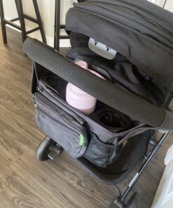 Ethan & Emma Universal Stroller Organizer - Elevate Your Experience w/Insulated Cup Holders, Diaper Storage, Secure Straps, Detachable Bag, Pockets for Phone, Keys, Toys. Smart Parenting Black 62 81a09fk6L