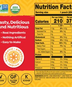 Tasty Bite Organic Long Grain Rice,8.8 Ounce, Pack of 6, Ready to Eat, Microwavable, Vegan, Gluten-Free 9 81a26ksC3L