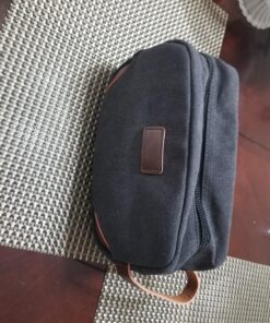 TOUPONS Men's Travel Toiletry Organizer Bag Canvas Shaving Dopp Kit TSA Approved (Black) Black 28 81a329izQL