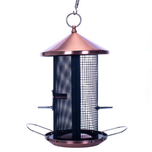 Cottage Garden 12 inch Copper Finish Heavy Duty Mesh Metal 3 Lb. Dual Nut and Seed Bird Feeder Copper Tone