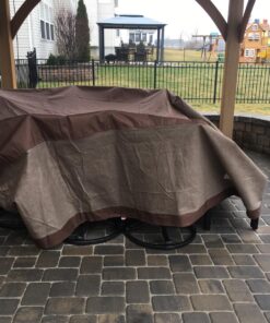 Duck Covers Ultimate Waterproof Square Patio Table & Chair Set Cover, 90 Inch 92"W x 92"D x 32"H 49 81a4BvycBAL