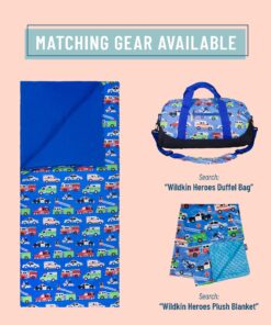 Wildkin Kids Sleeping Bags for Boys and Girls, Measures 57 x 30 x 1.5 Inches, Cotton Blend Materials Sleeping Bag for Kids, Ideal Size for Parties, Camping & Overnight Travel (Heroes) Heroes 9 81a5lTzV40L