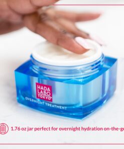 Hada Labo Tokyo Anti-Aging Overnight Treatment, Hyaluronic Acid Night Cream for Intense Hydration, Skin Renewal with Collagen, Japanese Honeysuckle, Soy Peptides, Moisturizing Face Cream, 1.76 oz 14 81a6DMBOEfL