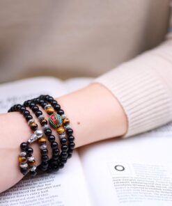 COAI Black Obsidian Stone Bracelet Necklace Mala Beads 108 Tiger Eye 24 81a6hIEjGAL