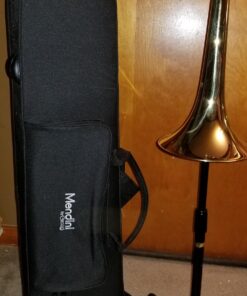 Mendini by Cecilio Trombone Kit - Bb Tenor Brass Instruments for Kids, Beginners w/Case & Gloves Gold + Tuner 28 81a70FYIRpL