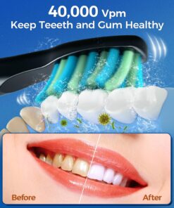 TEETHEORY Electric Toothbrush for Adults with 8 𝐁𝐫𝐮𝐬𝐡 𝐇𝐞𝐚𝐝𝐬, Sonic Electric Toothbrush with 40000 VPM Deep Clean 5 Modes, Rechargeable Toothbrushes Fast Charge 4 Hours Last 30 Days Grey 12 81a7G6nTeSL
