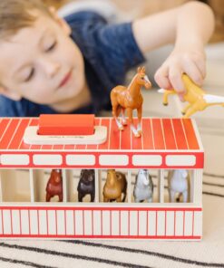 Melissa & Doug Take-Along Show-Horse Stable With Wooden Box and 8 Toy, Barn Play Set, Portable, Toys For Kids Ages 3+ 26 81a7OZHj9EL 3