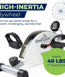 DeskCycle Under Desk Bike Pedal Exerciser - Mini Exercise Bike Desk Cycle, Leg Exerciser for Physical Therapy & Desk Exercise - Adjustable Leg and Standard Versions White Standard Height 28 81a7ap17TL 1