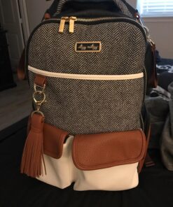 Itzy Ritzy Diaper Bag - Large Capacity Boss Backpack Diaper Bag Featuring Bottle Pockets, Changing Pad, Stroller Clips & Comfortable Straps, Coffee And Cream Large (Pack of 1) Coffee & Cream 69 81a818OdXUL