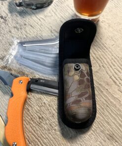 OUTDOOR EDGE RazorPro Double Blade Folding Hunting Knife - Field Butcher Knife with Replaceable RazorSafe & Gutting Blades, Orange Non-Slip Handle, Camo Holster, & 6 Blades. Must-Have Hunting Gear Orange (6 Blades) 21 81aARtEXuvL 1