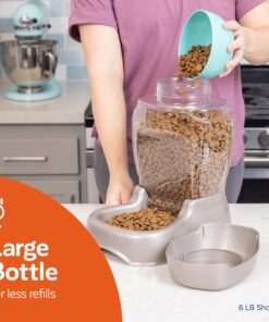 Petmate Pet Cafe Feeder Dog and Cat Feeder Pearlescent Colors 3 Sizes, Made in USA 6 lb. Pearl Tan 29 81aBFcgOImL