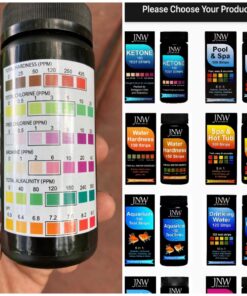 Hot Tub and Pool Test Strips - 6in1 Quick & Accurate Hot Tub, Spa, Pool Test Strips - 100 Water Test Strips, Water Test Kit with E-Book - Test Chlorine, Bromine, pH, Hardness, Alkalinity - JNW Direct 19 81aEQO1TjGL