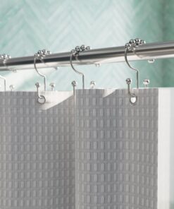 Alternative view of Maytex Shower Curtain Hooks, Shower Curtain Rings, Rust-Resistant Decorative Double Roller Glide Shower Hooks, Shower Rings for Bathroom Shower Rods, Curtains, Liners, Set of 12, Brushed Nickel