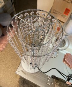 SH Lighting Crystal Inspired Table Desk Lamp - Features Convenient Pull Chain - 19" Tall Great for Bedrooms, Living Rooms, or Offieces - Chrome Silver 31 81aGUf4 WUL