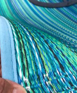 Fab Habitat Outdoor Rug - Waterproof, Fade Resistant, Crease-Free - Premium Recycled Plastic - Striped - Large Patio, Deck, Sunroom, Camping, RV - Cancun - Turquoise & Moss Green - 6 x 9 ft 6' x 9' Rectangular 44 81aGrIq6spL 1