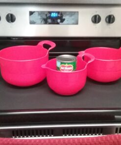 Norpro 1020 , Red, Mixing Bowls, Set of 3, 4.5" x 8.75" x 6.75" / 11.5cm x 22cm x 17cm 11 81aI9kowiL