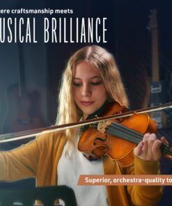 Cecilio CVN-300 Solidwood Ebony Fitted Violin with D'Addario Prelude Strings, Size 1/2 28 81aICUi9UIL