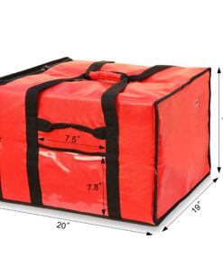 New Star Foodservice 50134 Insulated Pizza Delivery Bag, 20" by 19" by 13", Red 20 by 19 by 13-Inch, Red 11 81aJSTfd1DL