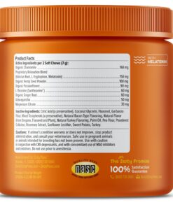 Zesty Paws Calming Chews for Dogs Composure & Relaxation for Everyday Stress & Separation Advanced Melatonin 90 Count Turkey - Melatonin 90 Count (Pack of 1) 27 81aKGf20NyL