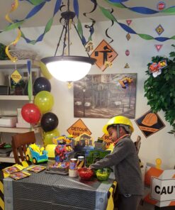 Creative Converting Construction Birthday Zone Plastic Tablecover, Party Supplies, 54" x 108", Multicolor, 1ct 13 81aKnnYDD5L