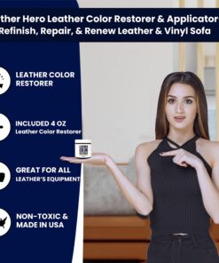Leather Hero Leather Color Restorer & Applicator- Repair, Recolor, Renew Leather & Vinyl Sofa, Purse, Shoes, Auto Car Seats, Couch-4oz (Medium Brown) Medium Brown 27 81aKuhlLFJL