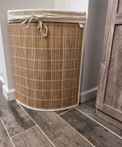 Honey-Can-Do Bamboo Wicker Corner Hamper 24-Inches Tall, Natural 24 81aNVb cqwL