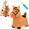 iPlay, iLearn Bouncy Pals Brown Hopping Horse, Toddler Plush Animal Hopper Toy, Kids Inflatable Ride on Bouncer W/Pump, Indoor Outdoor Jumper, Birthday Gifts for 18 24 Months 2 3 Year Old Boys Girls Brown Hopper Horse 7 81aNpODX8tL