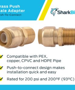 SharkBite 1/2 Inch MNPT Adapter, Push to Connect Brass Plumbing Fitting, PEX Pipe, Copper, CPVC, PE-RT, HDPE, U120LFA, Brass SharkBite 1/2 in. 13 81aOeu9RGbL