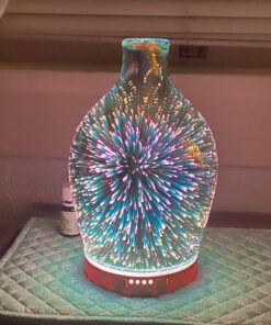 Porseme 280ml Essential Oil Diffuser 3D Glass Aromatherapy Ultrasonic Humidifier - Auto Shut-Off, Timer Setting, BPA Free for Home Hotel Yoga Leisure SPA Gift H1-280ml Vase 43 81aOiajWheL