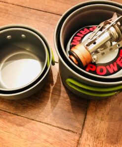 G4Free 2/4/13 PCS Camping Cookware Mess Kit Hiking Backpacking Picnic Cooking Bowl Non Stick Pot Knife Spoon Set Green 4 Pcs 35 81aPFwc5wVL
