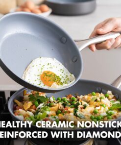GreenPan Lima Hard Anodized Healthy Ceramic Nonstick 12 Piece Cookware Pots and Pans Set, PFAS-Free, Oven Safe, Gray 27 81aPhdAqZTL