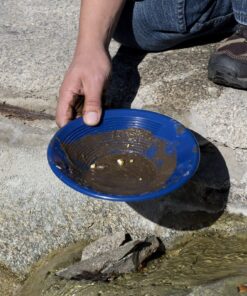 Alternative view of SE 8 Inch Gold Panning Pan - Dual Riffles for Easier Mining and Prospecting, Black 8"