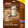 Avery Scallop Oval Labels for Laser & Inkjet Printers, 2-1/4" x 1-1/8", 525 Kraft Brown Labels (22855) 10 81aRXm65wL