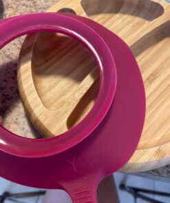 Avanchy Baby Plates Divided Bamboo with Suction for Babies Kids Toddler Food with Silicone Spoon for Feeding (Magenta) Magenta 33 81aTRI95W L