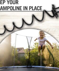 Eurmax USA 4-Pc Pack Spiral Stakes Heavy Duty Anchor Kit Ice Screw Anchor for Trampoline, Tents, tarps, Canopies,car Ports,Dog tie Out and etc Bonus Tie Down Straps 4-Pc Pack (Black) Black 23 81aTnL7eddL