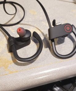 Bluetooth Headphones, Hussar Magicbuds Best Wireless Sports Earphones with Mic, IPX7 Waterproof, HD Sound with Bass, Noise Cancelling, Secure Fit, up to 9 Hours Working time (Upgraded), Black 33 81aVdv3SBL