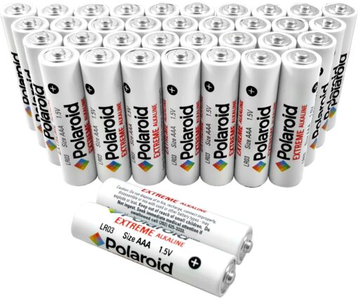 Polaroid Extreme Value AAA 1.5V Premium Alkaline Batteries Value Pack (36-Pack) Non Rechargeable AAA 36