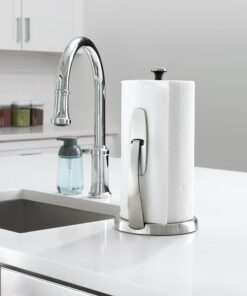 OXO Good Grips SimplyTear Paper Towel Holder - Stainless Steel (Silver & Black) 31 81aWkyX6ecL 4