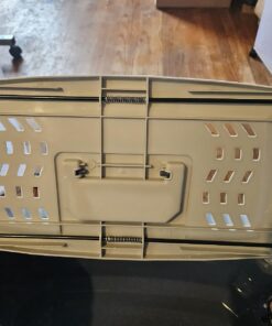 Amazon Basics - 2-Door Top-Load Hard-Sided Dogs, Cats Pet Travel Carrier, Gray & Blue, 22.8"L x 15.0"W x 13.0"H Two-Door Top-Load 85 81aZHrIlehL 1