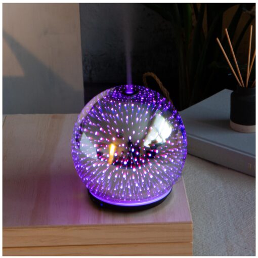 Aroma Outfitters 3D Galaxy Ultrasonic Glass Aromatherapy Diffusers | Aromatherapy Diffuser That Purifies Air | Aromatherapy Oils Humidifier with Amazing LED Lights | Home Essentials | 3D Glass 200ml