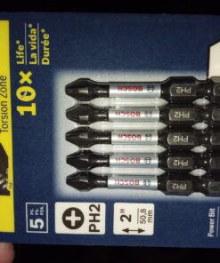 BOSCH ITPH2205 5-Pack 2 In. Phillips #2 Impact Tough Screwdriving Power Bits 2 In. 32 81aasNf0AuL