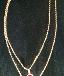Jewel Town Mens Gold Angel & P Ruby Bundle Set Cz Pendant Hip Hop 24" & 30" Rope Chain D463 25 81acZUGslaL