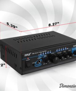 Pyle Home Home Audio Power Amplifier System with Bluetooth - 2X120W Mini Dual Channel Mixer Sound Stereo Receiver Box w/ RCA, AUX, Mic Input - For Amplified Speakers, PA, Theater, Studio Use -PTA4 27 81accnAL0TL