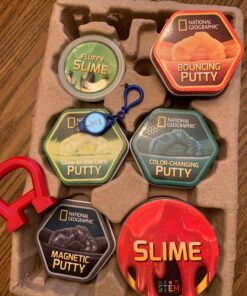 NATIONAL GEOGRAPHIC Mega Slime Kit & Putty Lab - 4 Types of Slime Plus 4 Types of Putty Including Magnetic Putty, Slime Kit for Boys and Girls, Sensory Putty Toy & Science Kit (Amazon Exclusive) 36 81aebwN4VSL